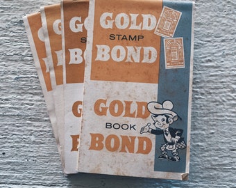 Vintage Gold Bond Stempel Sparbuch, Orange Chip Stempel, ganz neu, Sparbücher, Stempel ausgeben sparen Geld, 1960er Stempel