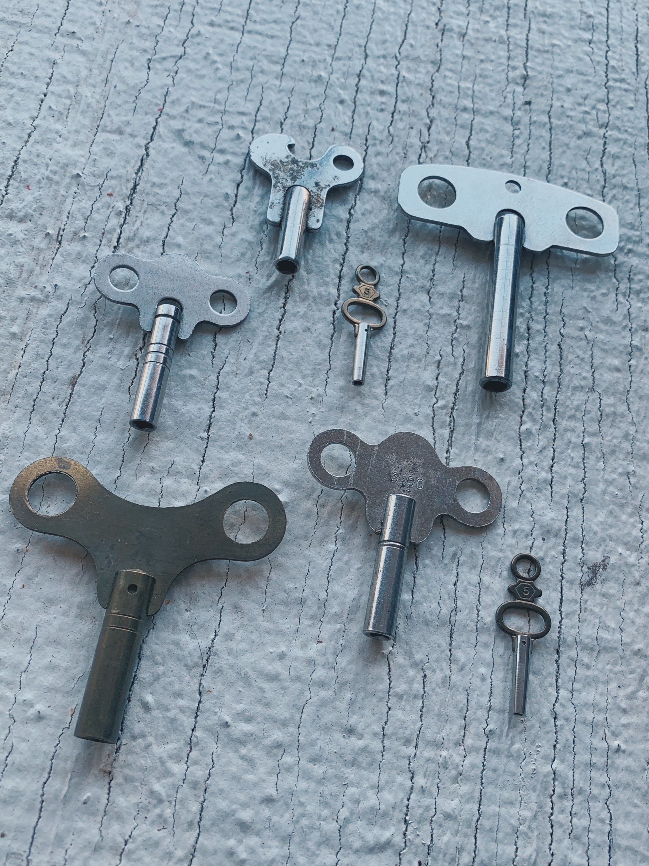 Vintage Clock Keys 7 Skeleton Keys, Truck Keys, Safe Keys, Trunk Keys