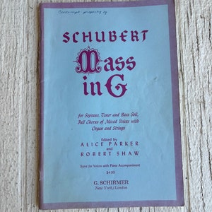 Vintage Schubert mass in G sheet music, Music Sheets, songs vintage music, vintage music sheet, antique music sheet music book