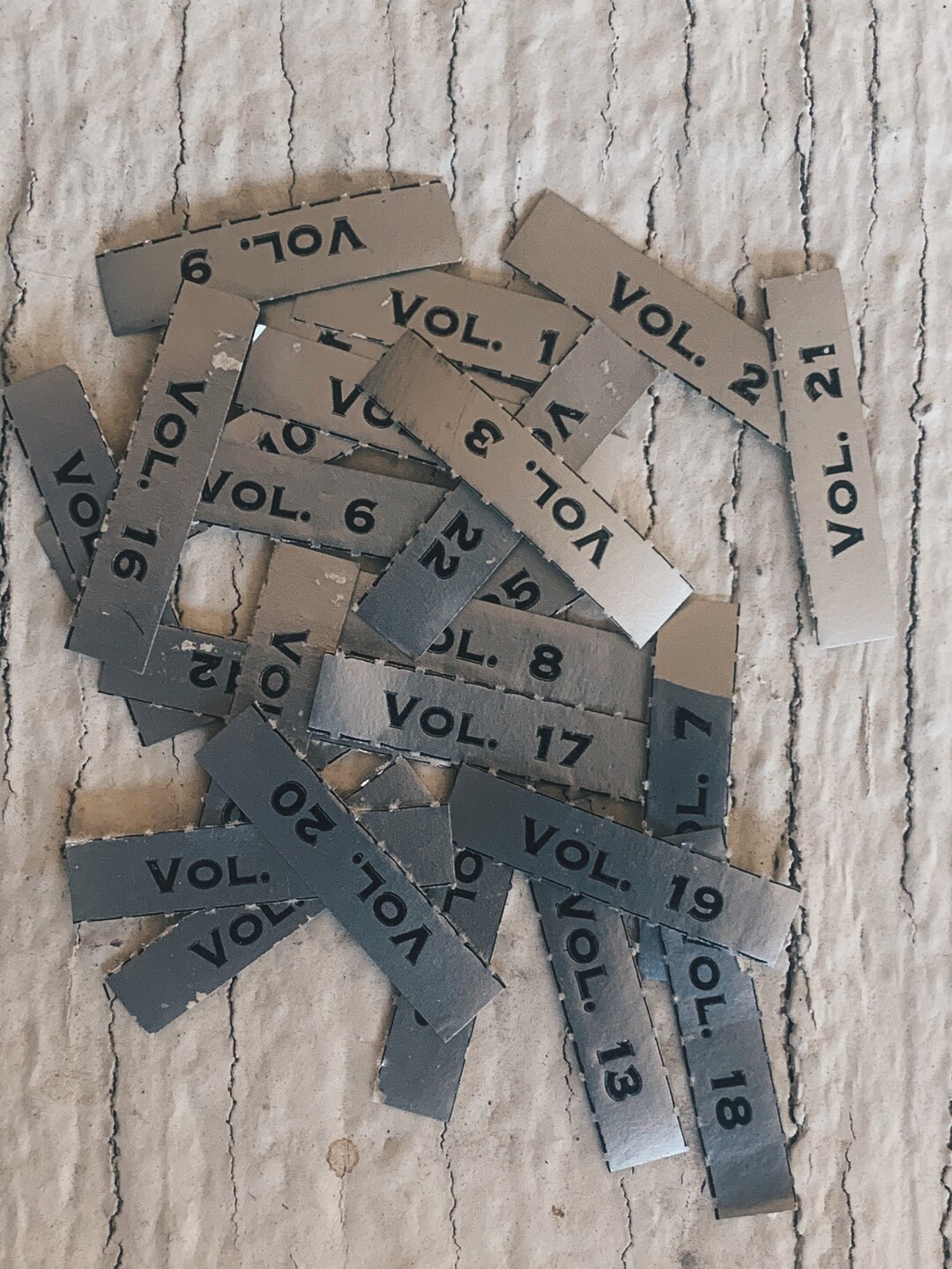 Vintage Volume Label Silver Volume Labels Self Adhesive Pieces, Small