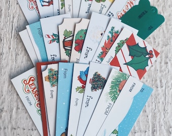 Vintage Christmas Gift Tags Cards- Vintage paper ephemera  Paper pack vintage cards party gift cards, Christmas Tag, Christmas ephemera CR3