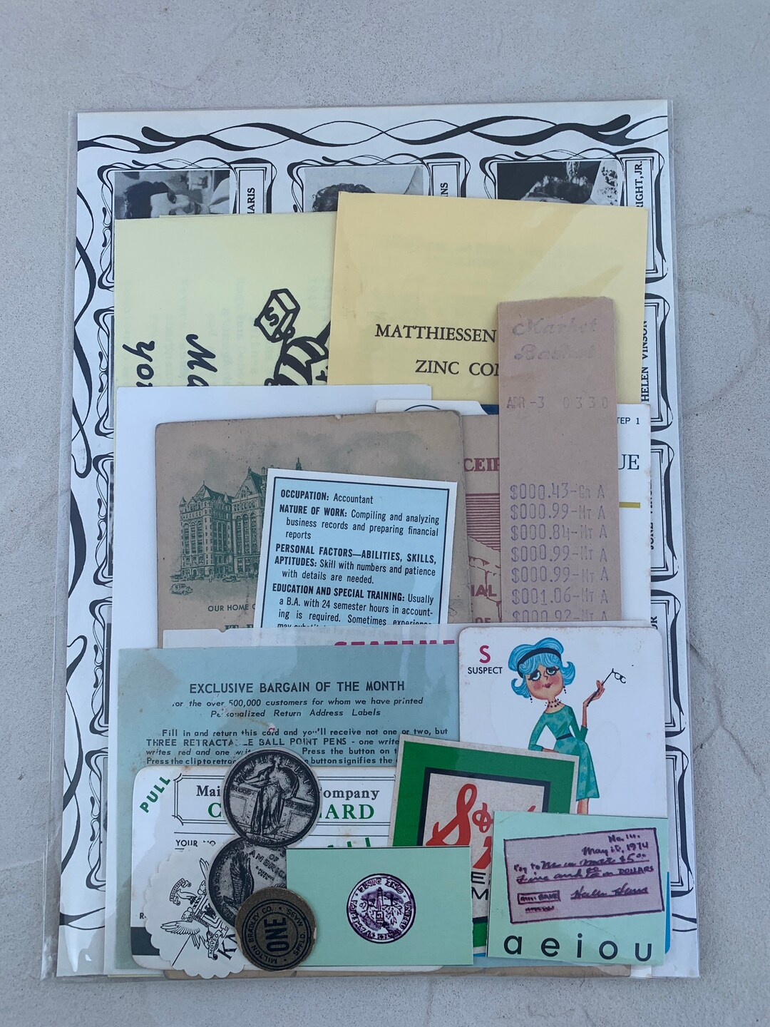 Finance Pack Vintage Paper Ephemera Lot Paper Pack Money Etsy