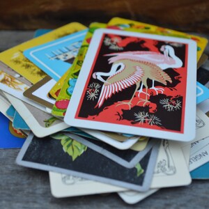 Vintage Playing Card Lot (20) game cards, deck of cards, canasta, poker, colorful cards, vintage card decks, swap card, trade card, single