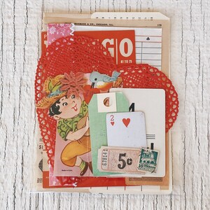 Vintage Valentine&#39;s Ephemera Pack- Vintage papier ephemera lot Paper pack, Valentijnskaarten, Valentijnsdag decor, home decor, journaling, gitaar
