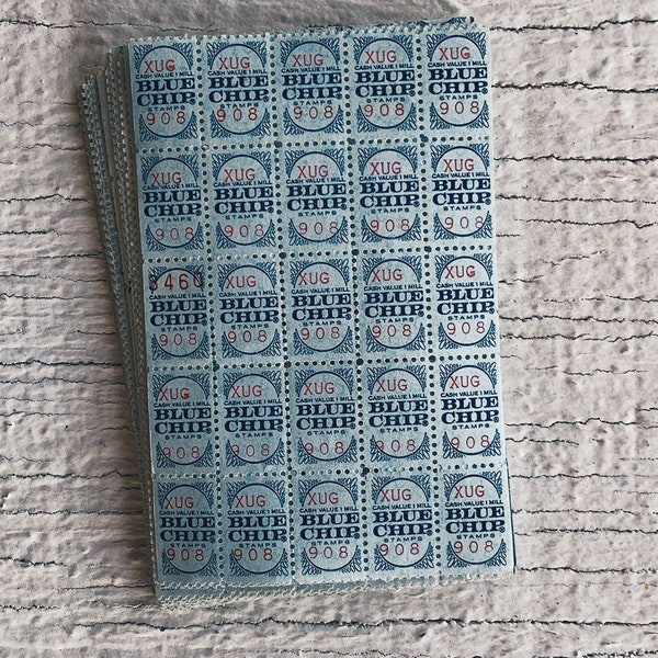 Vintage Blue chip savings stamps, Blue chip stamps, Brand new, savings stamps, spend stamps save money, 1960’s stamp savings