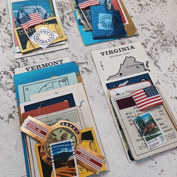 Vintage Flashcards Utah, Vermont, Virginia State flashcard travel ephemera United States souvenir collectible flashcards