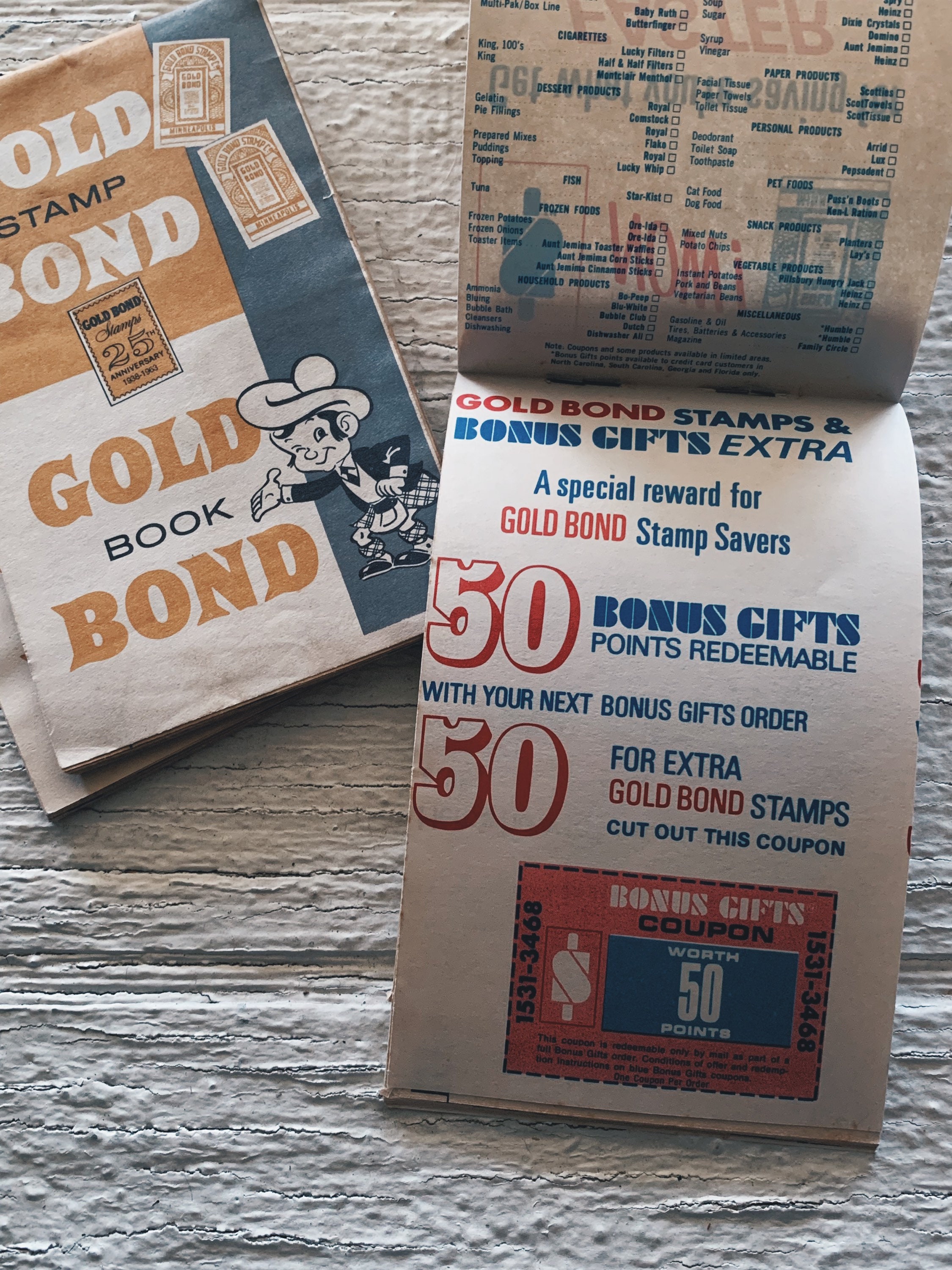 Vintage Gold Bond Stamp savings book Orange chip stamps Etsy