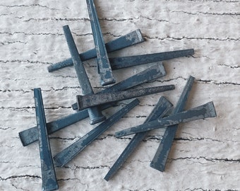 Vintage Masonry Nails, Parts and Pieces, metal, steampunk supplies, cement nails, railroad nails, spikes, metal parts, rusty metal nail lot