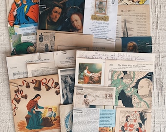 Bible Story Pack- Vintage paper ephemera lot  Paper pack mixed media assorted pack, cross, spiritual religious pack Jesus, prophet Bible CR1