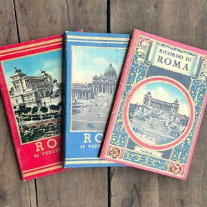 vintage Roma Souvenir Book cartes postales de voyage éphémères souvenirs Europe carte postale éphémère européenne