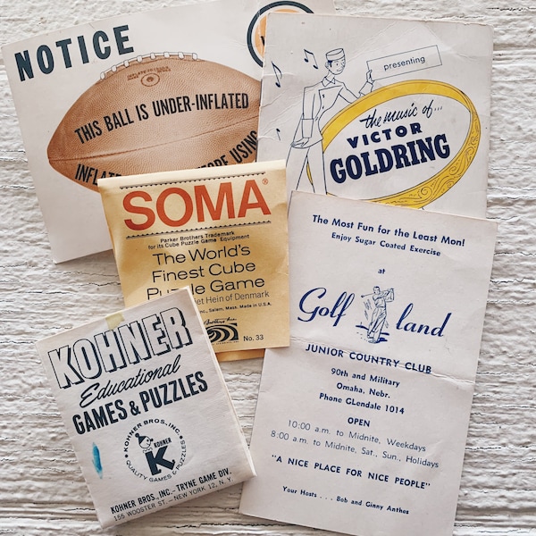 Vintage Pamphlets & Brochures vintage Wilson football, victor goldring, Kohler instruction Manuel, soma game, golf land Junior country club