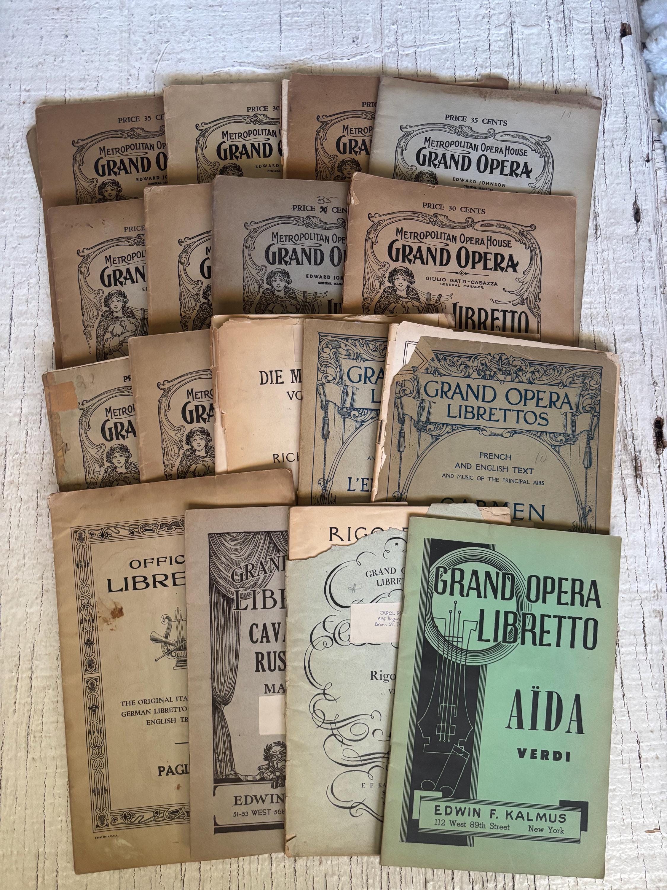 Vintage Booklets- Metropolitan Opera House Grand Opera, Libretto