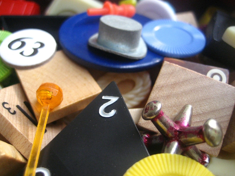 Game Piece Lot 30 pieces vintage game pieces for assemblage Etsy