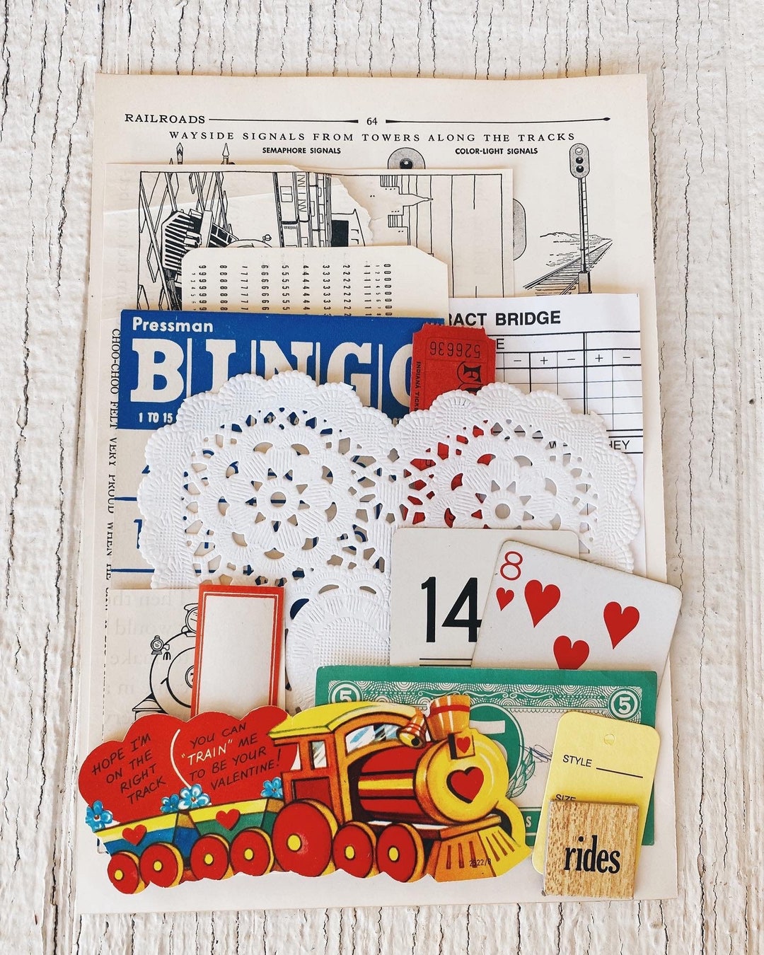 Vintage Valentine's Ephemera Pack Vintage Paper Ephemera Lot Paper Pack