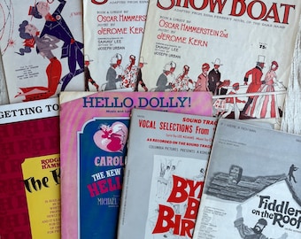 Vintage Musical/Show Sheet Music lot (7) música vintage, partituras antiguas, showboat efímera vintage, el hombre de la música adiós birdie violinista