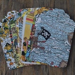 Where&#39;s Waldo Children&#39;s Storybook Tags (12) colorful, strip, scenic, ocean, nautical, pirates, Asian, roman, outer space, extra terrestrial