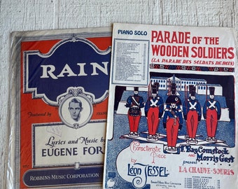 Vintage Graphic sheet music Music Sheets, songs vintage music, vintage music sheet, rain, parade of the wooden soldiers