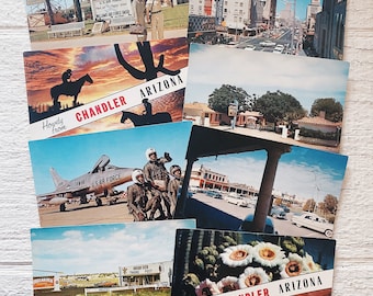 Vintage Arizona Postcards travel ephemera United States, AZ, Williams Air Force base, chandler, Indian Den, el dorado motel (G) CR5