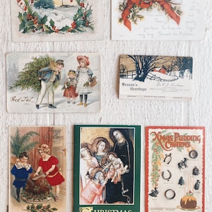 Vintage Weihnachtspostkarten, Vintage Papier Ephemera, alte Weihnachtskarten Mischtechnik, Notenblätter, Weihnachtskarten, Grußkarten, antik