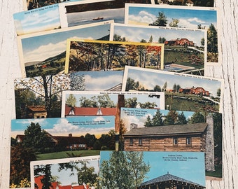 Vintagevykort Indiana vykort resekort amerikanska samlarobjekt amerikanskt vykort, kran, Bedford, jultomten, brunt vykort CR5