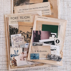 Army Grunge Pack- lot d’éphémères en papier vintage, militaire vintage, armes vintage, avions, timbre-poste, vintage, éphémères de l’armée vintage