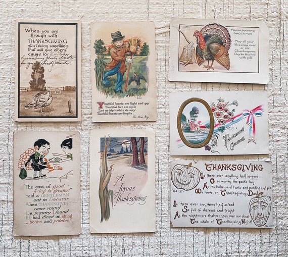 Cartoline vintage del Ringraziamento cartoline vintage Ringraziamento  effimero souvenir da collezione noi cartolina, cartoline antiche -   Italia