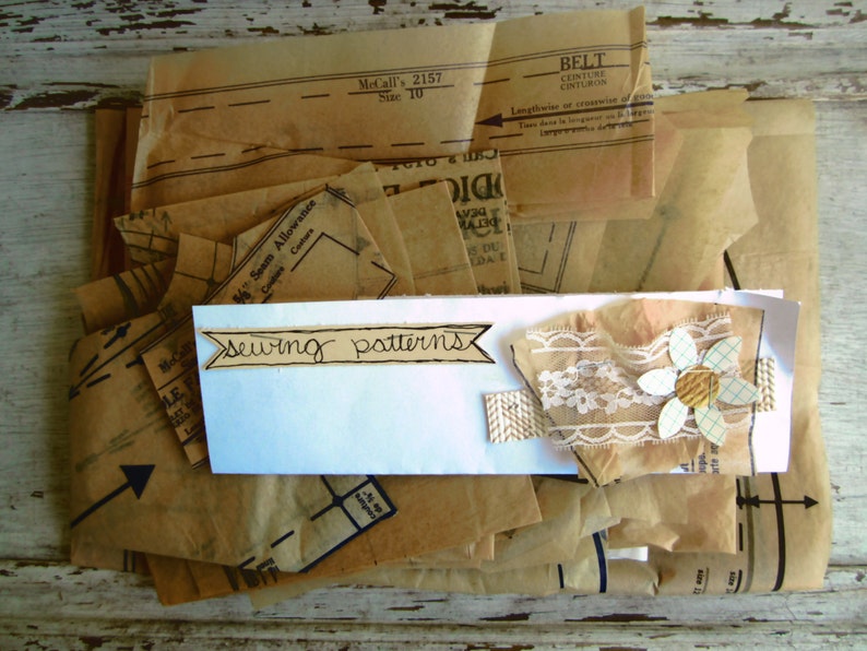Sewing Pattern Paper pack lot Paper ephemera old book pages Etsy