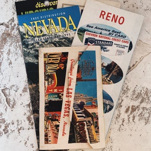 Mapas e brochuras vintage de Nevada mapas vintage, Estados Unidos, brochuras vintage, panfleto vintage, lembrança vintage, colecionável