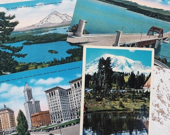 Vintage-Postkarten, Washington State-Postkarten, Reise-Ephemera, Vereinigte Staaten, Souvenir, Sammlerstück, Vereinigte Staaten-Postkarten