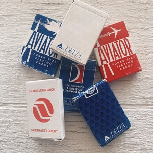 Vintage Airplane Playing Cards, Card deck, vintage playing cards, club, spade, heart, diamond airline, continental airline, western united