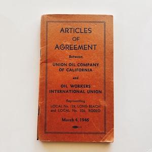 Artigos de acordo antigos Union Oil Company of California - sindicato internacional de trabalhadores do petróleo Long Beach Rodeo 1946 Artigos de papel antigos