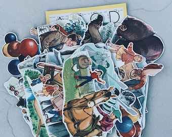 Vintage Children Reader Ephemera Pack- Vintage paper ephemera lot  Paper pack, toys, cards, junk journal ads, cartoon, vintage children CR1