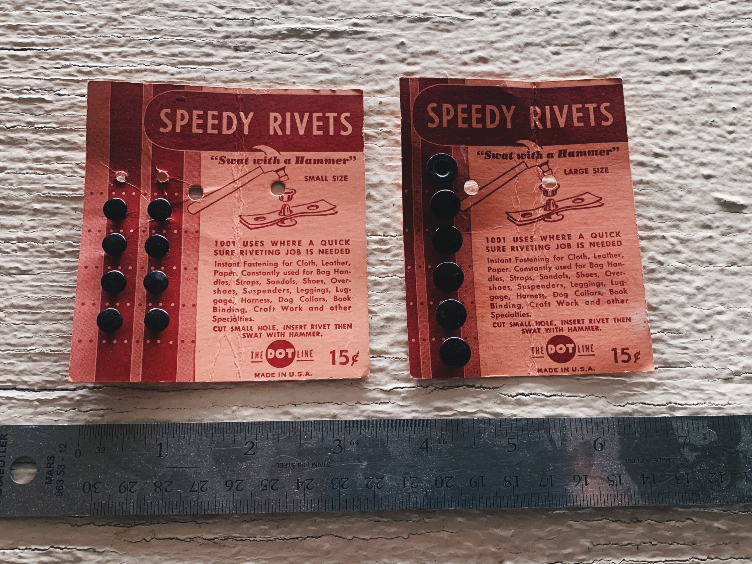 Vintage Speedy Rivets Black, the Dot Line USA for Leather Making and ...