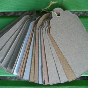 8 etiquetas grandes recicladas - 3,75 pol x 2 pol.