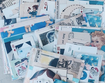 Baby Grunge Pack - Lotto di materiale cartaceo vintage Pacchetto di carta: nascita, neonato, nomi, giocattoli, biglietti, carte da gioco, pubblicità, cartoni animati CR1