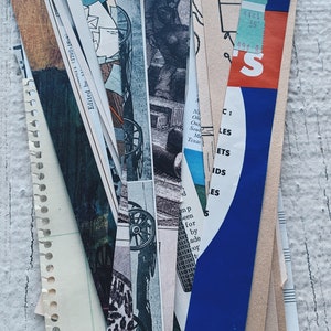 Vintage long paper strip scraps (30) scrap paper, reuse strips, vintage paper, paper ephemera
