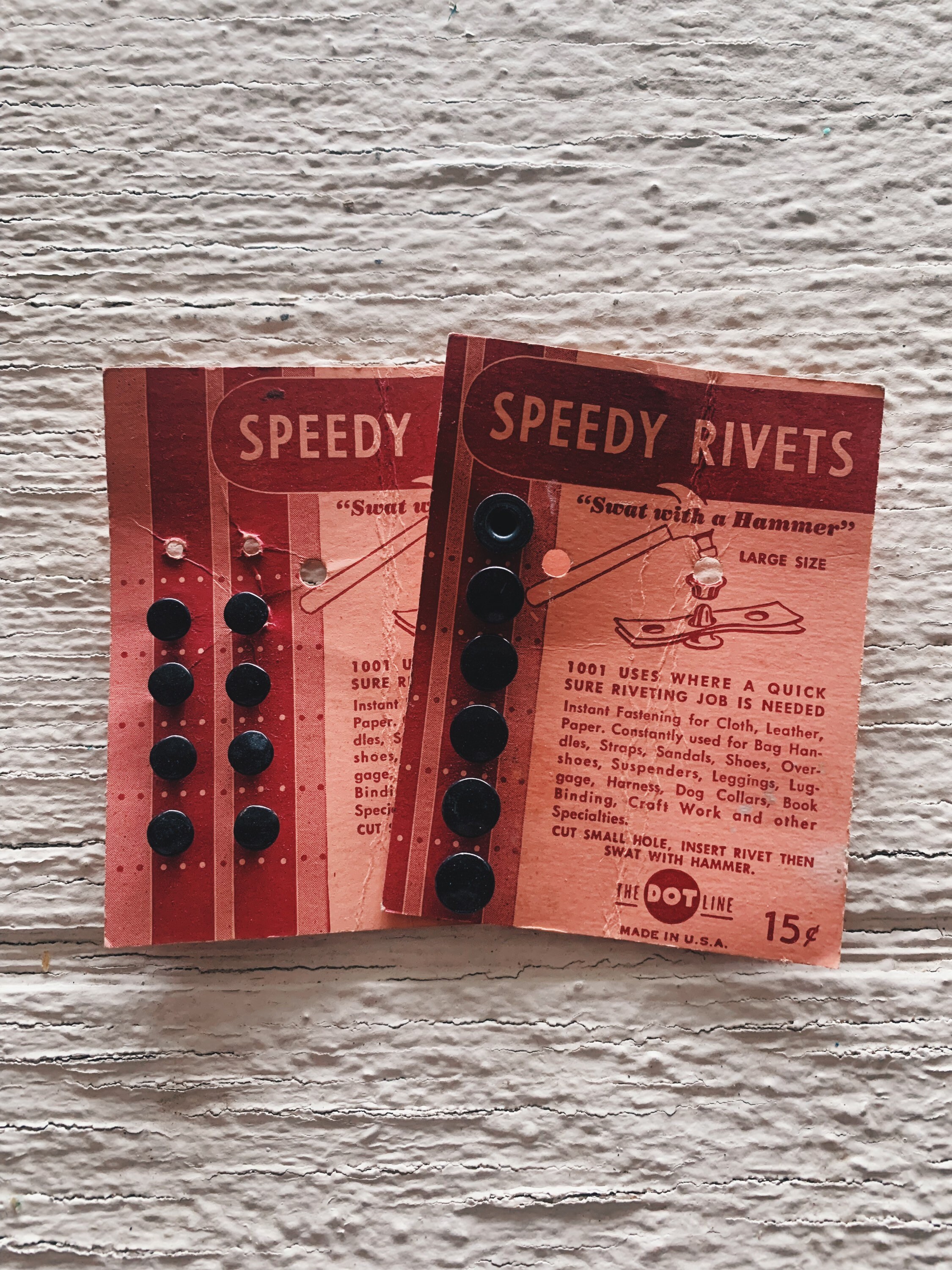Vintage Speedy Rivets Black, the Dot Line USA for Leather Making and ...