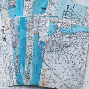 Vintage National Geographic Maps- Vintage Landkarten, USA, Europa, Thailand, Asien, Südamerika, Vintage Souvenir, Sammelkarten
