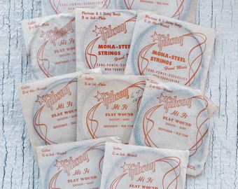 Vintage Gibson String (1)- music strings, flat wound, Gibson guitar strings, vintage musical instrument strings, A, B, C, D, E, G string
