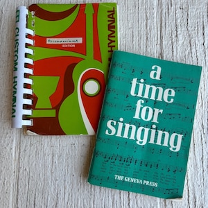Vintage Sheet Music book- song, vintage music, music book notes, vintage ephemera music, a time for singing, custom hymnal vintage hymnal