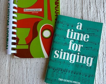 Livre de partitions vintage - chanson, musique vintage, notes de livre de musique, musique éphémère vintage, l'heure du chant, cantiques personnalisé cantiques vintage