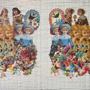 Vintage Gummed seals, NOS, floral seals supplies, labels, Vintage Seal, self adhesive, Romantic seal, bird seals, kids, Victorian seals