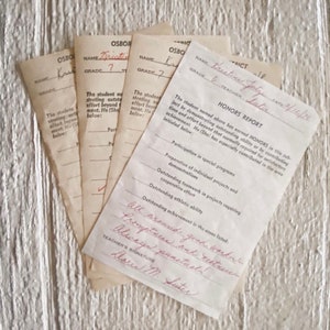 Vintage School Honours Report, Premi, distretto scolastico di osborn, diario spazzatura, premio liceo Stati Uniti, souvenir vintage, anni '70, scuola