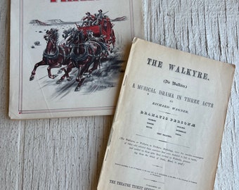 Vintage Scripts- overland trail, the walkyre, musical drama, western, Richard Wagner, theater ticket office, play write, musical