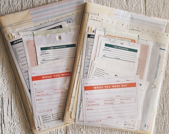 Vintage Ledger Pack (40)- Vintage paper ephemera lot receipt, invoice, check, inventory, ledger, note card,stationary, note pad, graph A1