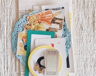 Kit per il ritorno a scuola - Lotto di materiale cartaceo vintage Pacchetto di carta, materiale cartaceo, aula, insegnante, lavagna, studente, scuola elementare, scuola primaria CR1