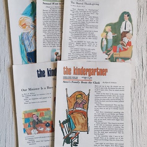 Vintage Kinder-Kirchen-Programme - Sonntagsschule, Kinder religiöses Buch, Vintage Papier Ephemera die Kindergartner Kirche Story Papier 1960er Jahre