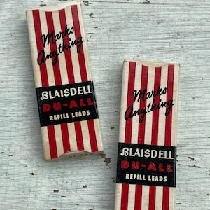 Vintage Blaisdell Leads- red, red lead, du all refill lead, pencil lead, lead marks anything, stripped package, vintage red lead refills