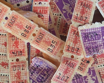 Vintage Orange stamps, Macdonald, NOS, savings stamps, spend stamps save money, 1960’s stamp savings Plaid Stamp 10 and 1