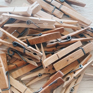 Vintage Wäscheklammern 12 Naturholz alte Stil dekorative und | Etsy